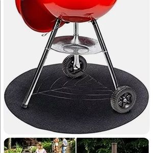 Under Grill Mat Round Fire Pit Mat 36 Inches Grill Mats